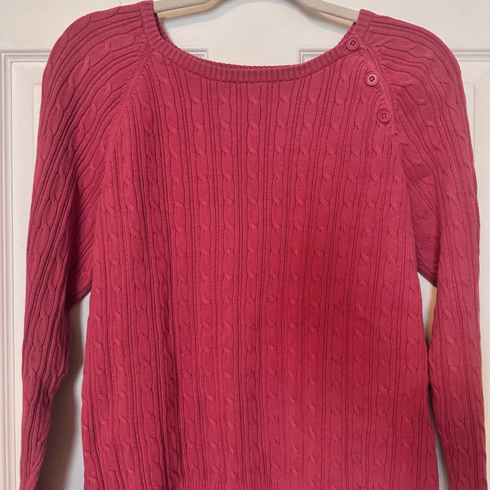 Sonoma Women's Cable Knit Sweater - pink/magenta